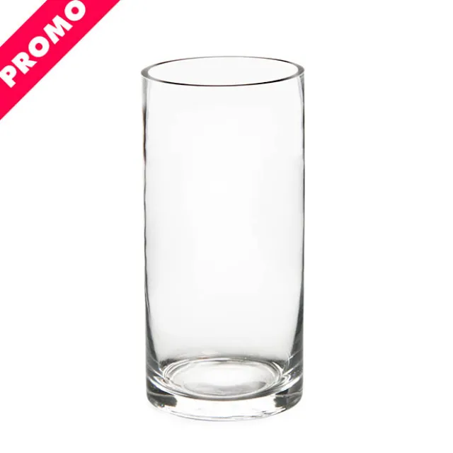 Glass Cylinder Vase Clear (12Dx20cmH) Promo