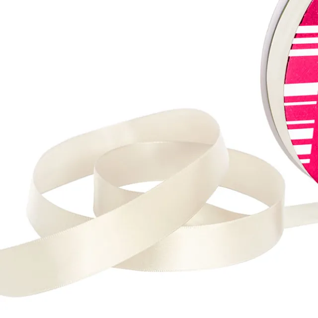 Jumbo Bulk Ribbon Single Face Satin Bridal White (25mmx100m)