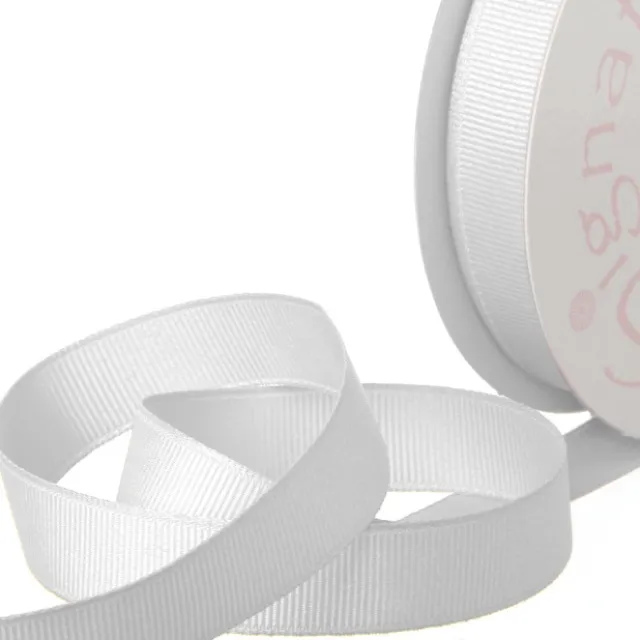 Ribbon Plain Grosgrain White (15mmx20m)