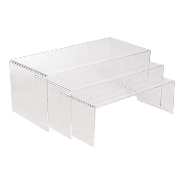 Acrylic Riser Rectangle Set 3 5mm Clear (20cmWx45cmLx18cmH)