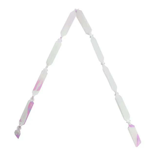 Ribbon Pull Bow Pom Pom Iridescent White (18mmx8.75cmD) Pk5