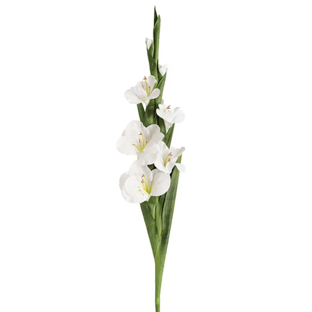 Real Touch Gladiolus x 5 Head Long Stem White (82cmH)