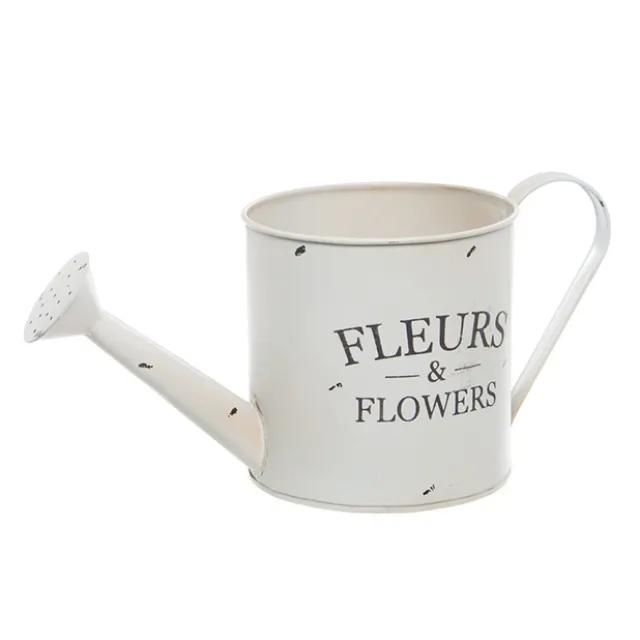 Jardinier Tin Watering Can White (13.5x13.5cmH)