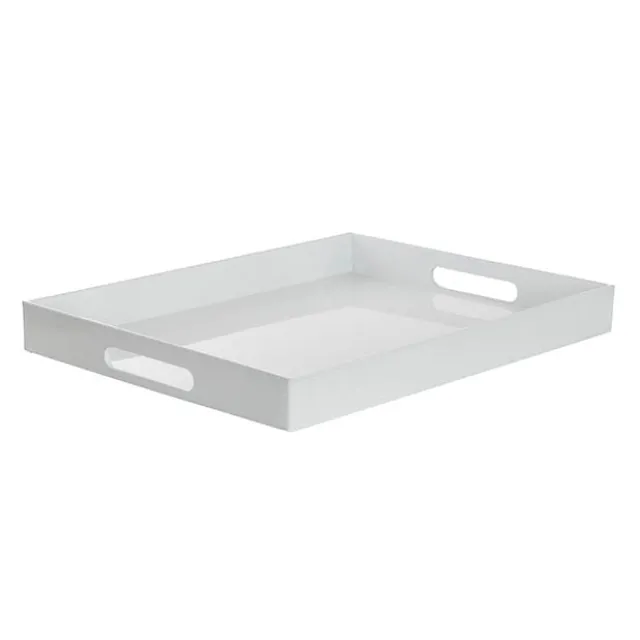 Tray Rectangular w Handles White (40x30x4cmH)