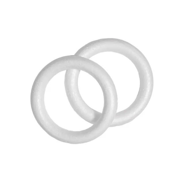 Polystyrene Wreath Full Round Edge (19Dx3cm) Pack 2