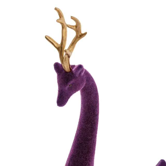 Standing Reindeer w Gold Antler Plum (35.5cmH)