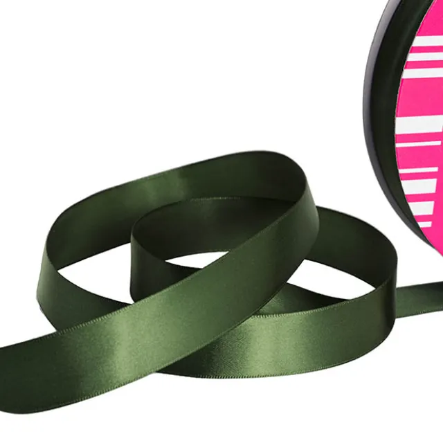 Jumbo Bulk Ribbon Single Face Satin Moss Green (25mmx100m)