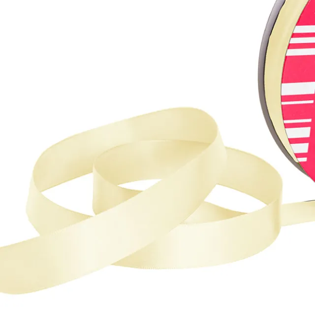Jumbo Bulk Ribbon Single Face Satin Ivory (25mmx100m)