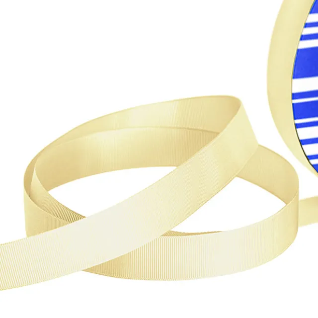 Jumbo Bulk Ribbon Grosgrain Plain Cream (25mmx100m)