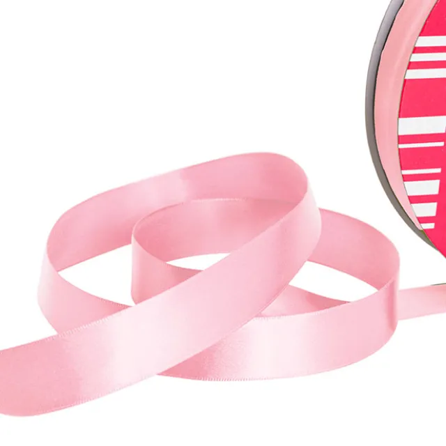 Jumbo Bulk Ribbon Single Face Satin Mid Pink (25mmx100m)