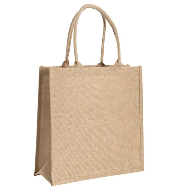 Jute Reusable Shopping Carry Bag Natural (40Wx15Gx40cmH)