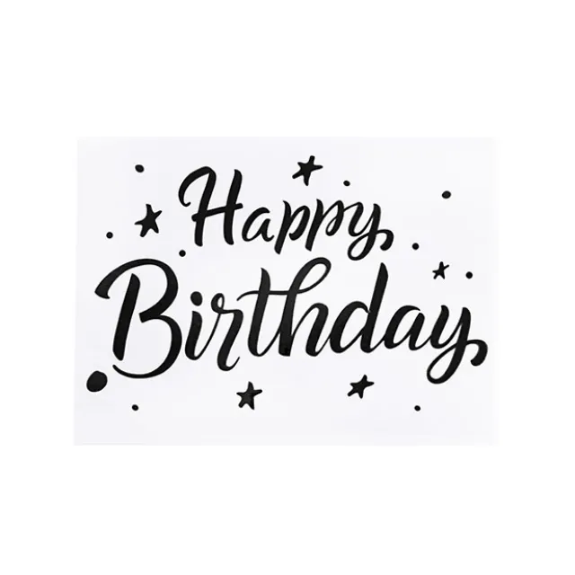 Sticker Happy Birthday Pack 10 Black (20x28cmL)