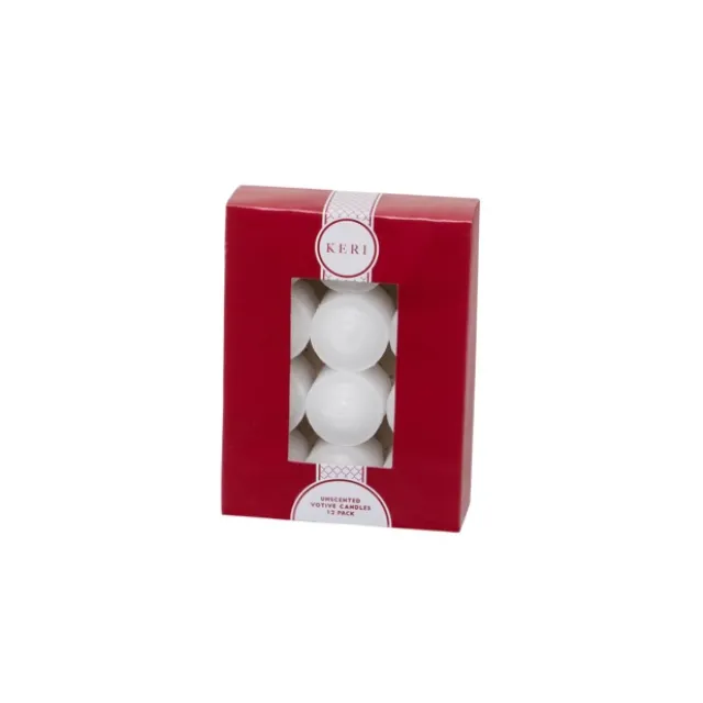 Votive Event Candle 8 Hour Bulk Pack 12 White (3.7x3.8cmH)