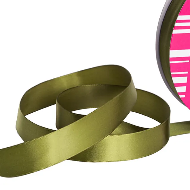 Jumbo Bulk Ribbon Single Face Satin Olive (25mmx100m)