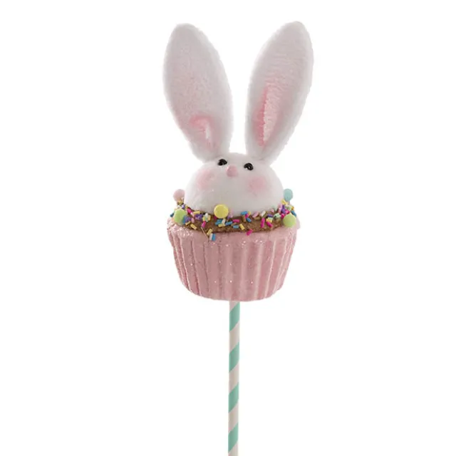 Bunny Cupcake Pick Pack 2 Pink (9.5x7x33cmH)