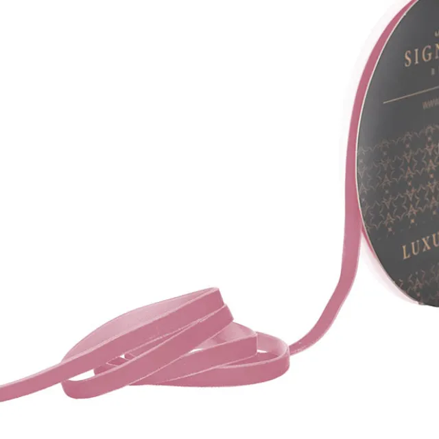 Ribbon Premium Plush Velvet Woven Edge Dusty Pink (10mmx20m)