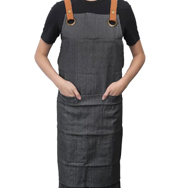Koch & Co Stylish Denim Apron Pockets Charcoal (81x87cm)