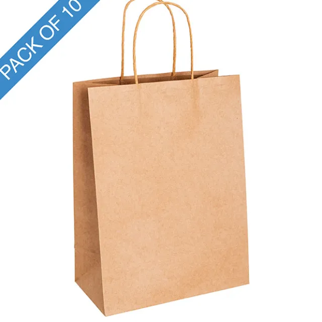 Kraft Paper Bag Shopper Jumbo Brown Pk10 (380Wx120Gx460mmH)