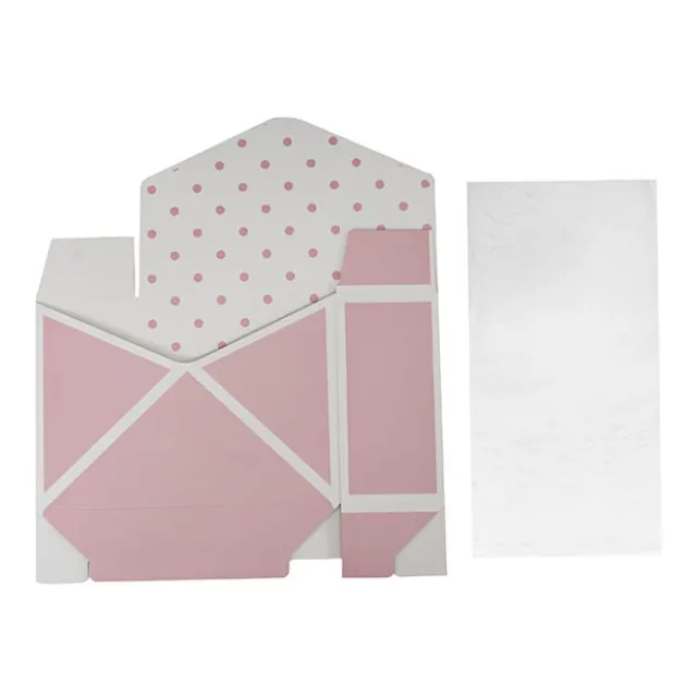 Envelope Flower Box Large Spots Pink Pack 5 (23Lx8Dx16cmH)