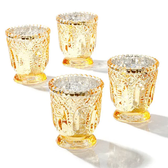 Glass Votive Candle Holder Heirloom Gold (7.2x7.6cmH)