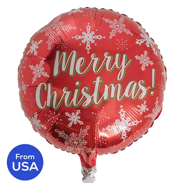 Foil Balloon 17" (42.5cm Dia) Merry Christmas Snowflakes