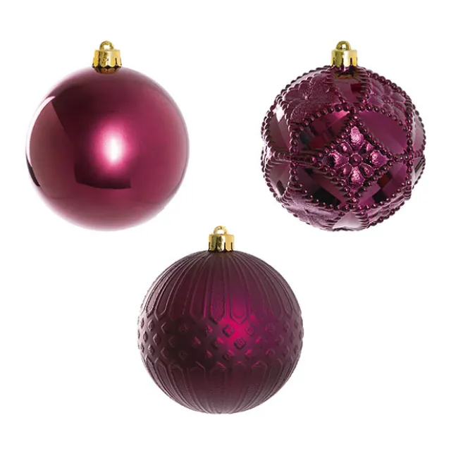 Decorative Hanging Baubles Set 6 Plum (10cmD)