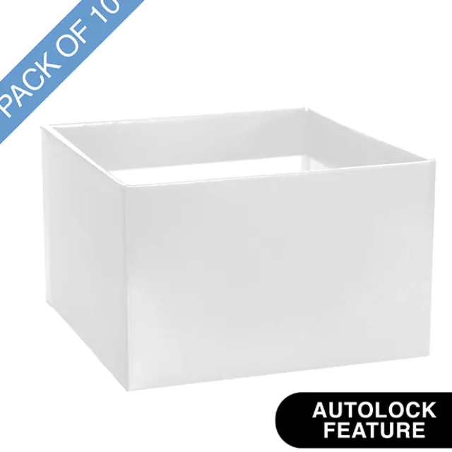 Large Posy Box Autolock Base Pack 10 White (22x14cmH)
