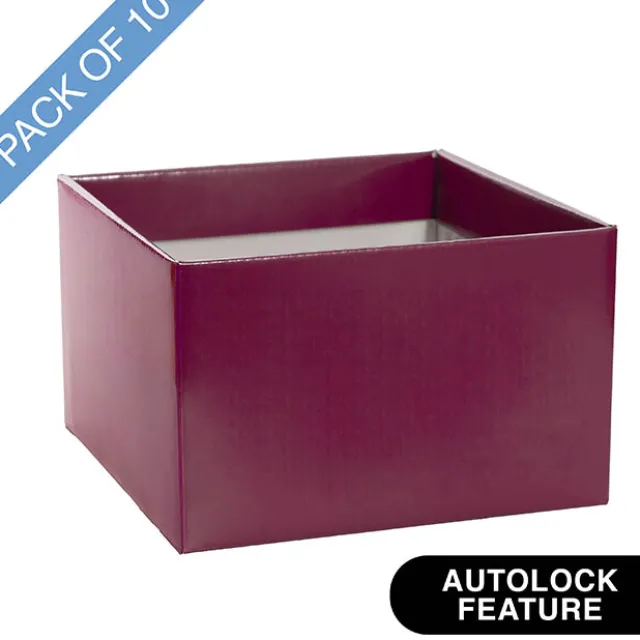Large Posy Box Autolock Base Pack 10 Sugar Plum (22x14cmH)