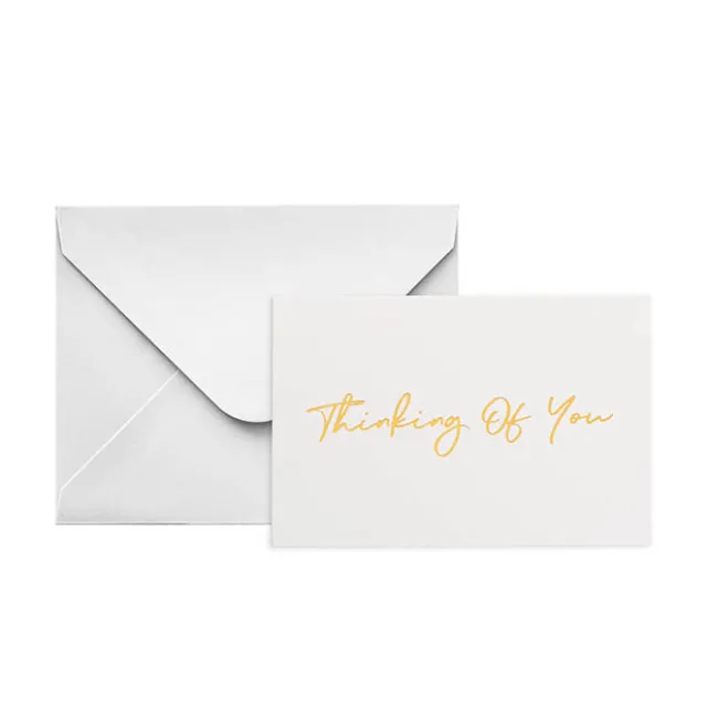 Gold Foil Card & Envelope Thinking of You Pack25 (10x6.5Hcm)