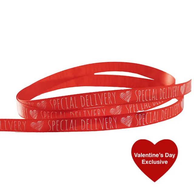 Ribbon Double Face Satin Special Delivery Red (10mmx25m)