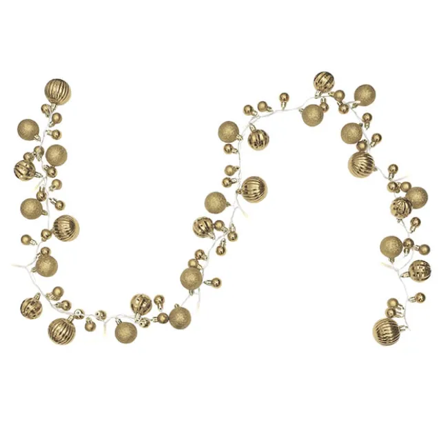 LED Warm Light Bauble Garland Champagne (180cmL)