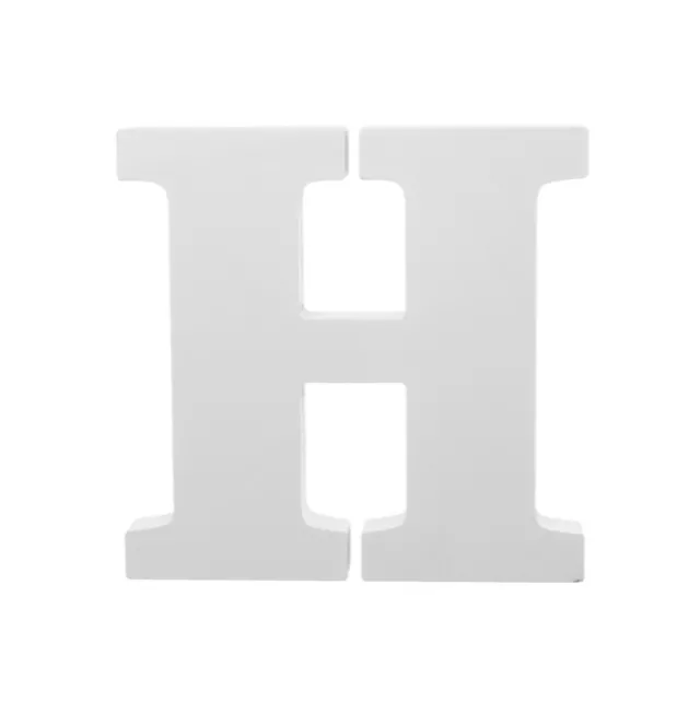 Single Wooden Letter "H" White (18cmH)
