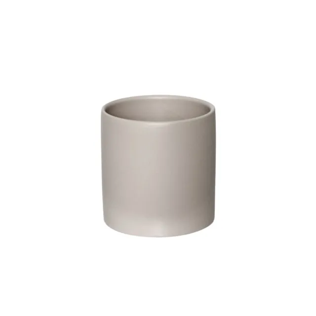 Ceramic Cylinder Pot Satin Matte Light Grey (12x12.5cmH)