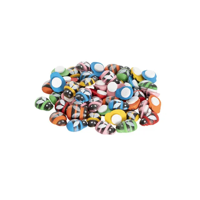 Sticker Wooden Bees Assorted Colour Pack 50 (12mmx9mm)