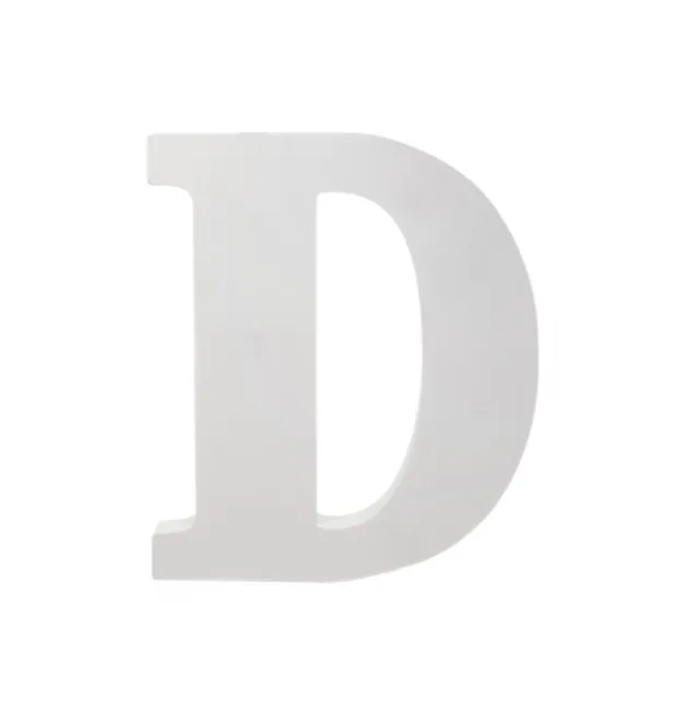 Single Wooden Letter "D" White (18cmH)