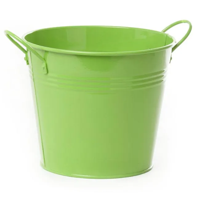 Tin Pot Large side Handles Lime (18Dx15cmH)