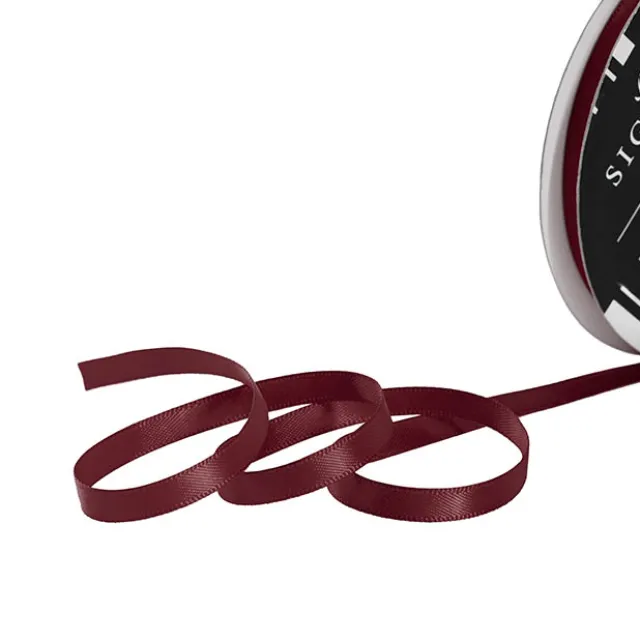 Ribbon Satin Deluxe Double Faced Burgundy (6mmx25m)