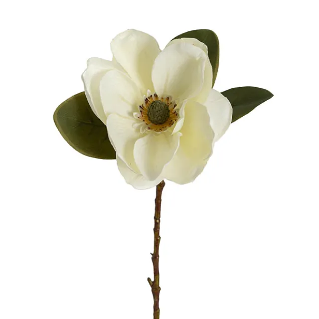 Magnolia Flower Stem White (52cmH)