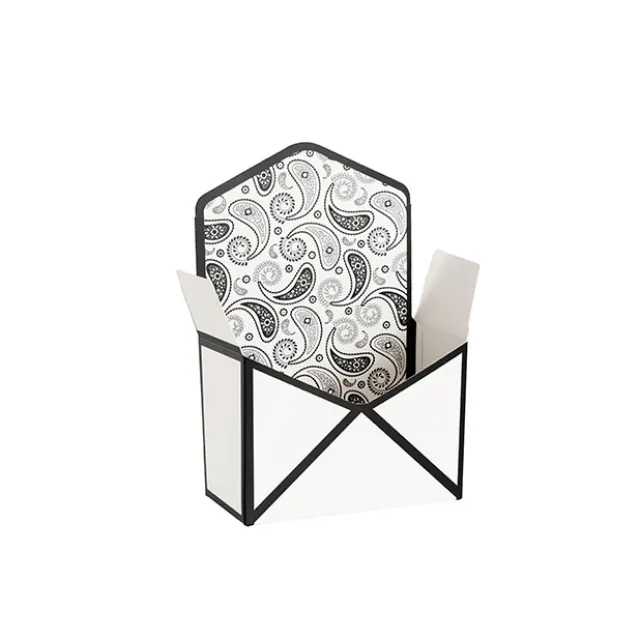 Envelope Flower Box Small Paisley White Pk5 (15.5Lx8Dx11cmH)
