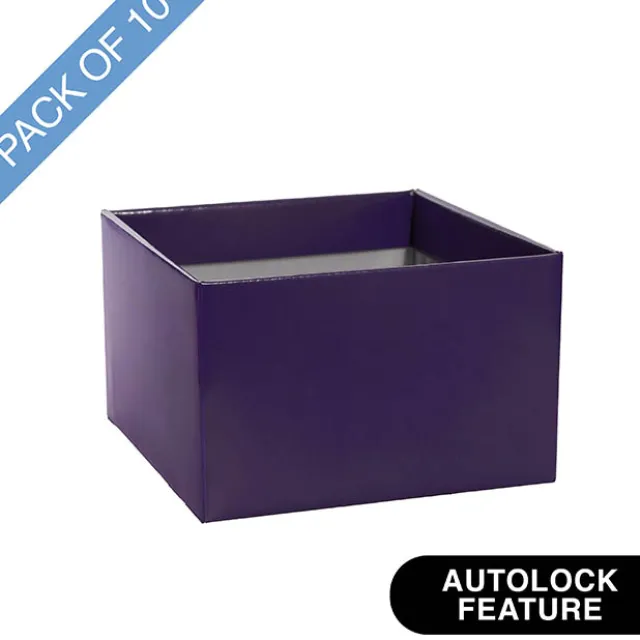 Medium No.6 Posy Box Autolock Base Pk10 Violet (16x12cmH)