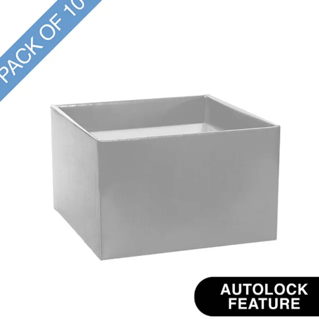 Medium No.6 Posy Box Autolock Base Pk10 Silver (16x12cmH)