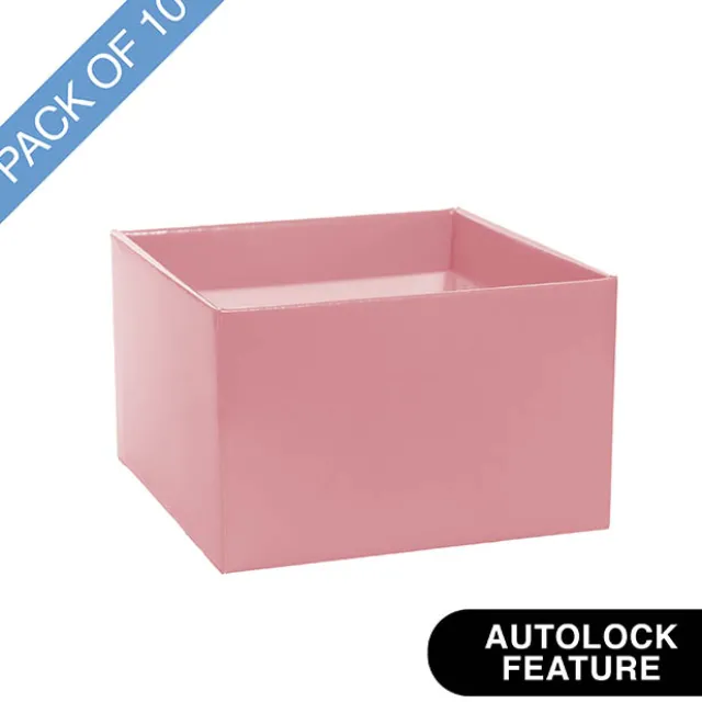 Medium No.6 Posy Box Autolock Base Pk10 Baby Pink (16x12cmH)