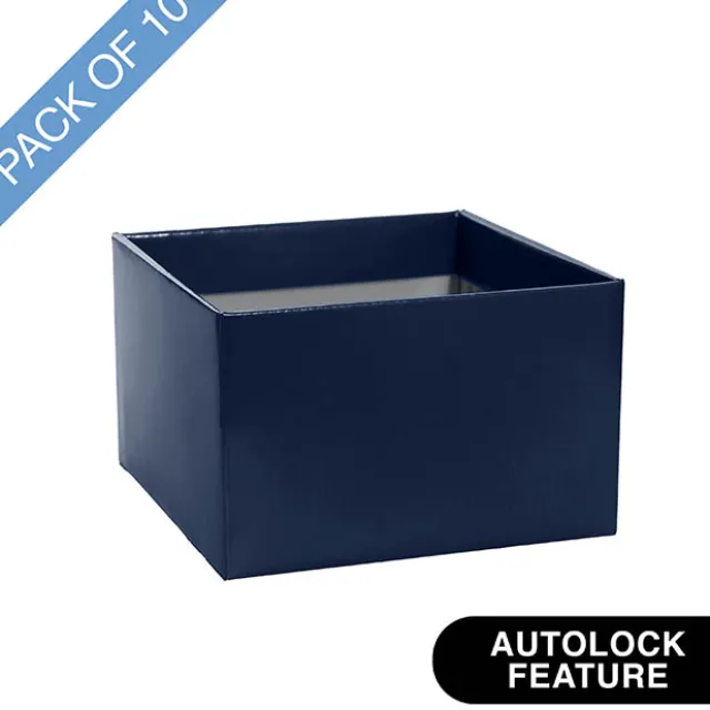 Medium No.6 Posy Box Autolock Base Pk10 Navy Blue (16x12cmH)