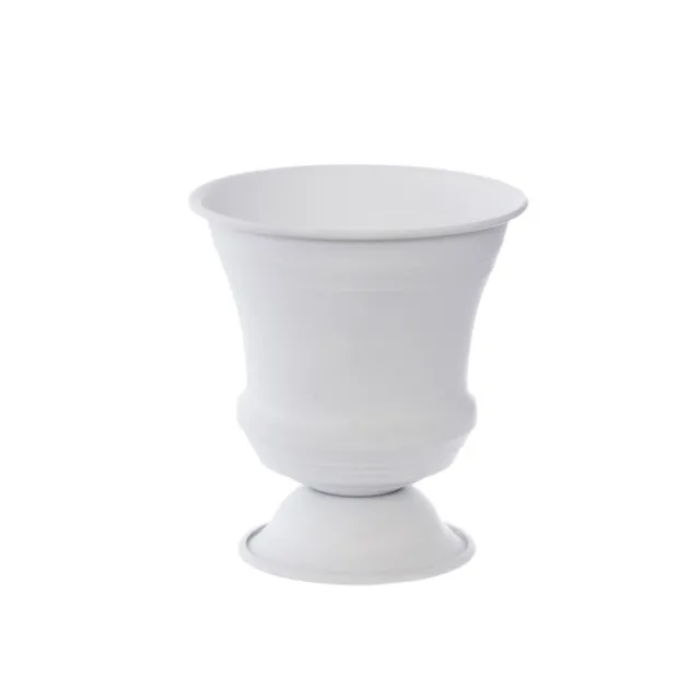 Metal Compote Urn Classic White (14x16cmH)