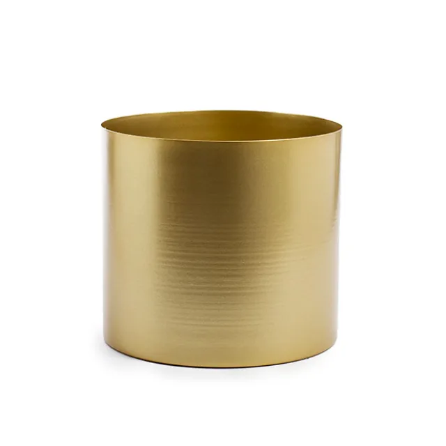 Metal Pot Round Brass Gold (18x16cmH)