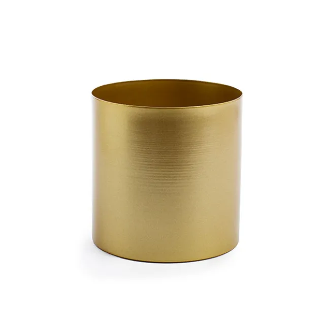 Metal Pot Round Brass Gold (13x13cmH)
