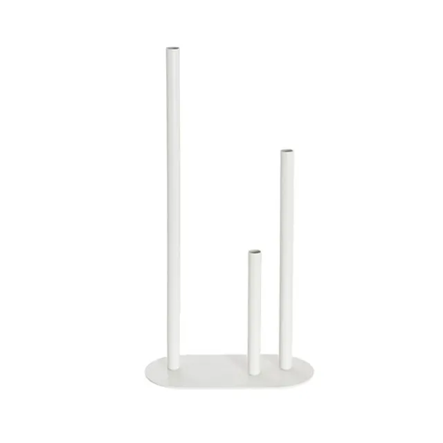 Metal Vase 3 Tubes White (21x10x40cmH)