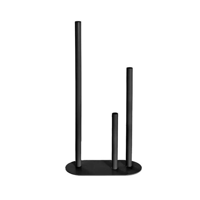 Metal Vase 3 Tubes Black (21x10x40cmH)