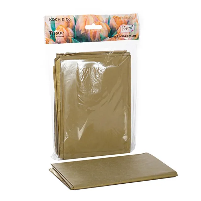 Metallic Tissue Paper Mini Packs 24 17gsm Gold (50x73cm)