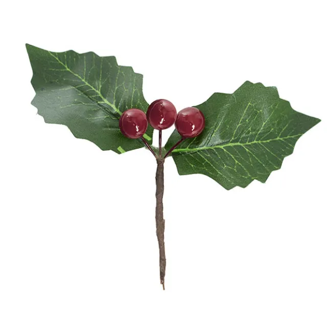 Mini Holly Berry Picks Pack 8 Red (1.5cmDx10cmH)
